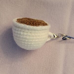 Handcrafted White Coffee Cup Key Holder